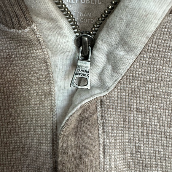 Banana Republic L Tan Half Zip Pullover Sweater - Picture 5 of 11